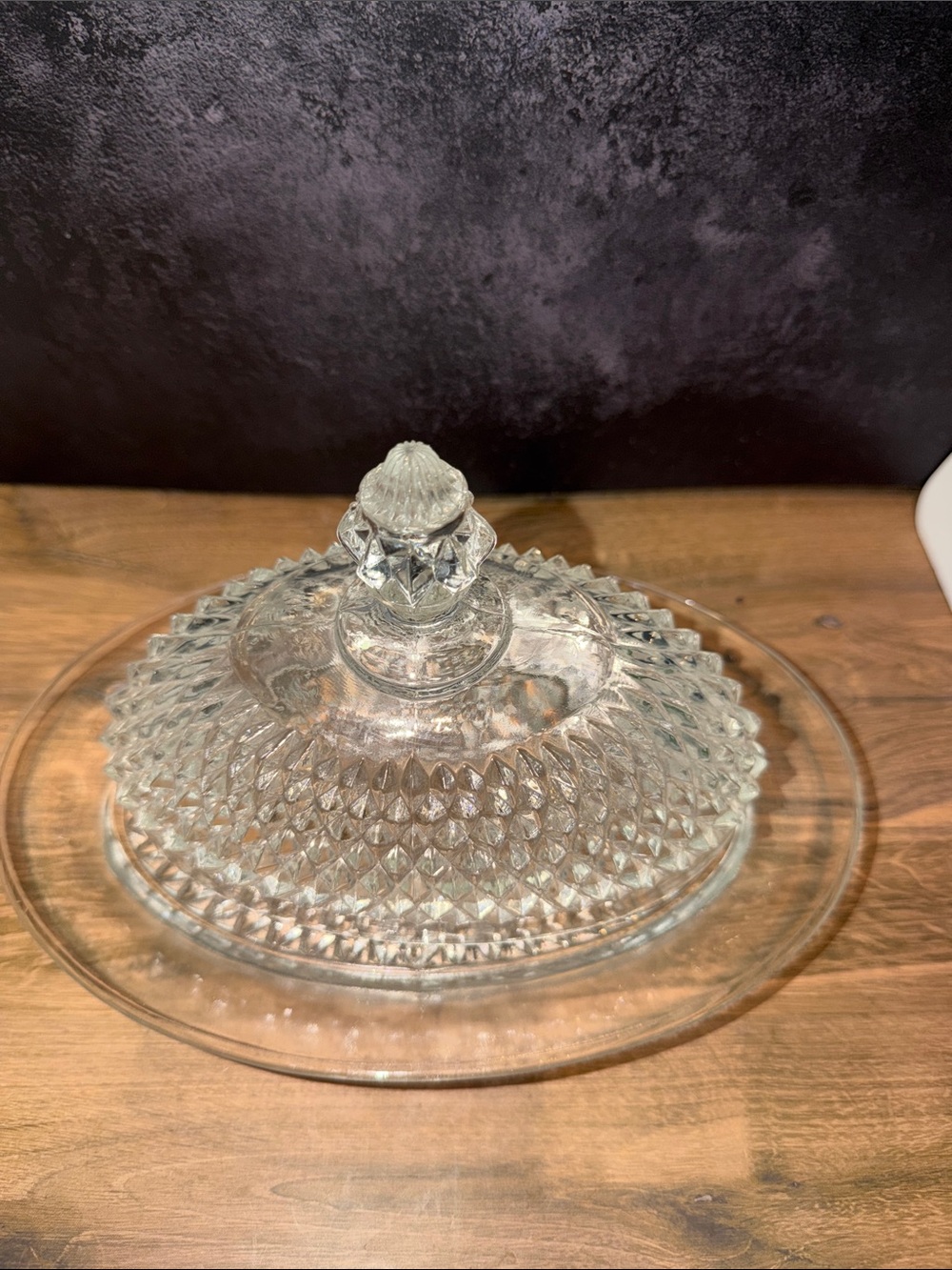Indiana Glass Clear Oval Diamond-Pattern Serving Platter